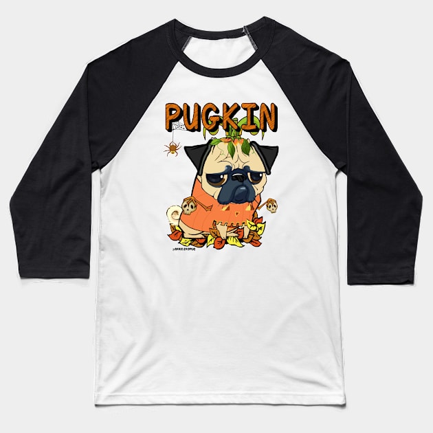 PUGKIN Baseball T-Shirt by darklordpug